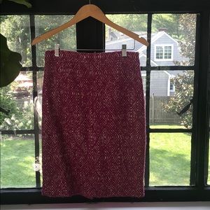J. Crew Magenta Tweed No. 2 Pencil Skirt